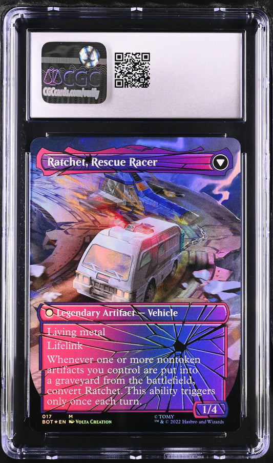 Ratchet, Field Medic | Universes Beyond: Transformers | Mythic Rare | Foil | Shattered Glass | CGC | Gem Mint 10