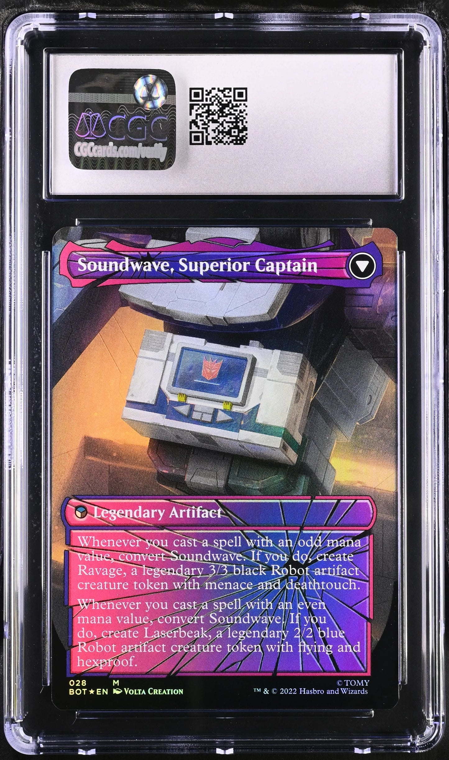 Slicer, Hired Muscle | Universes Beyond: Transformers | Mythic Rare | Foil | Shattered Glass | CGC | Gem Mint 10