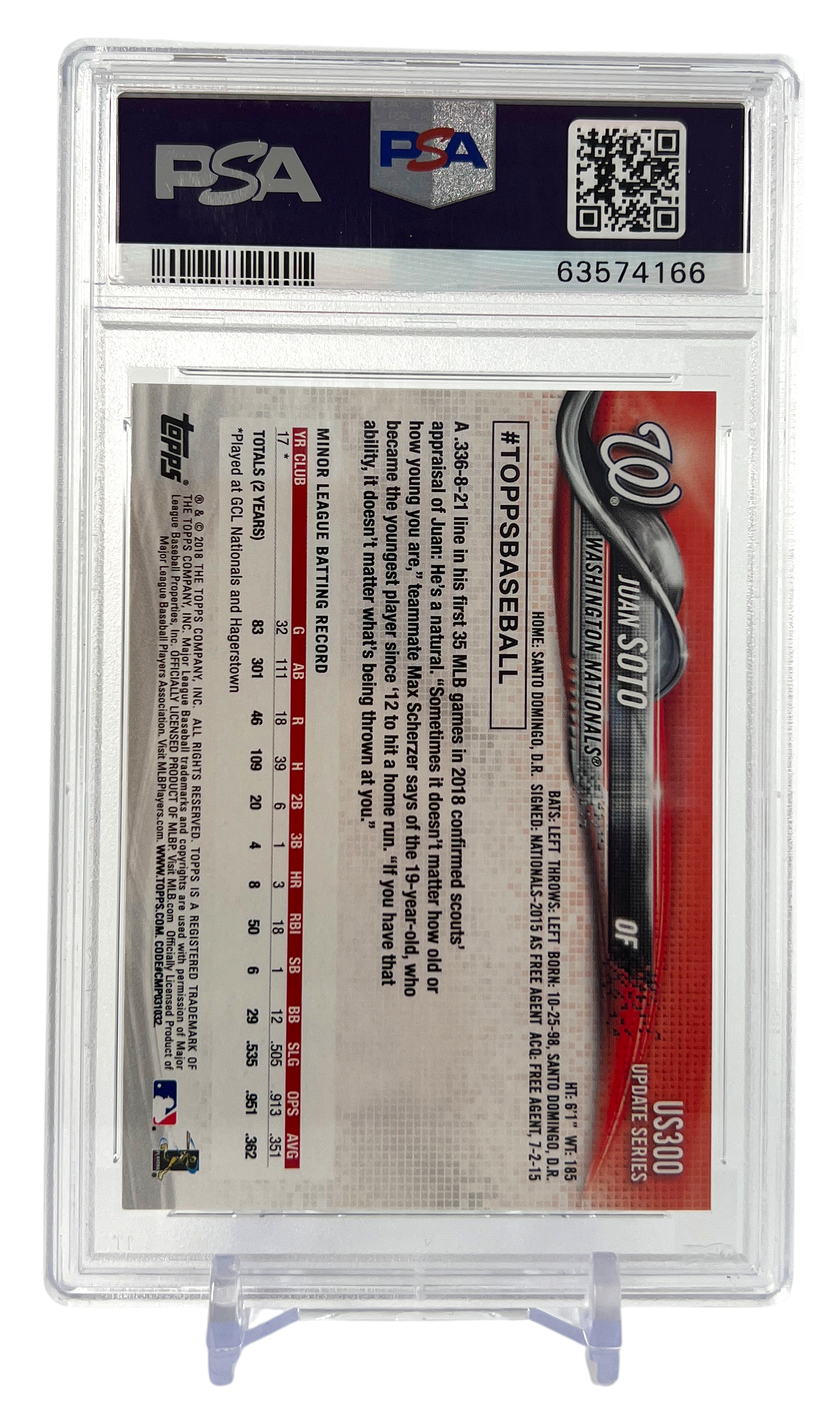 Juan Soto 2018 Topps Update | PSA 10 | Gatorade Bath | SSP #US300