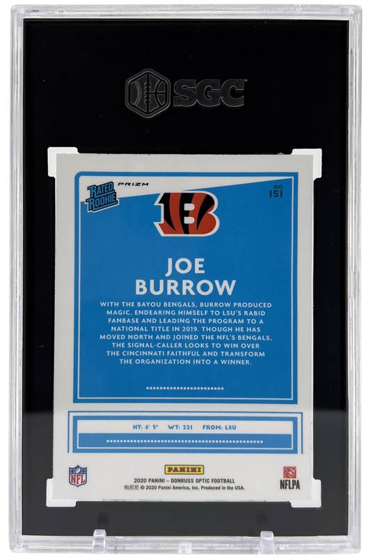 Joe Burrow 2020 Donruss Optic Pink Prizm | SGC 9.5 | Rookie #151 | POP 78