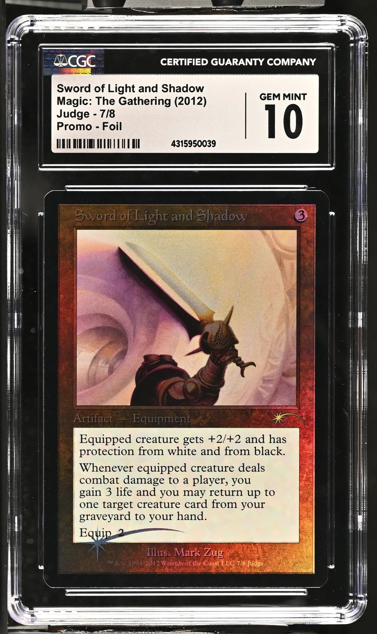 Sword of Light and Shadow | Judge Gift Cards 2019 Promos | Rare | CGC | Gem Mint 10