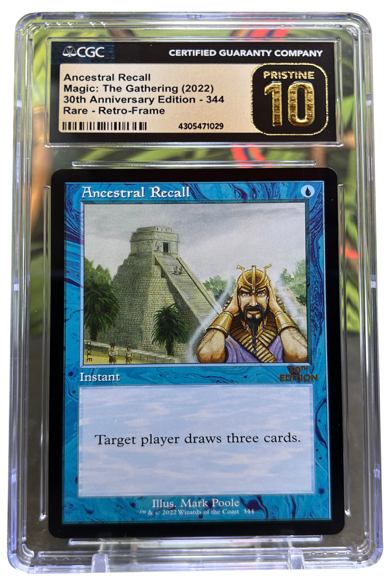 Ancestral Recall | 30th Anniversary Edition | Rare | Retro-Frame | CGC | Pristine 10