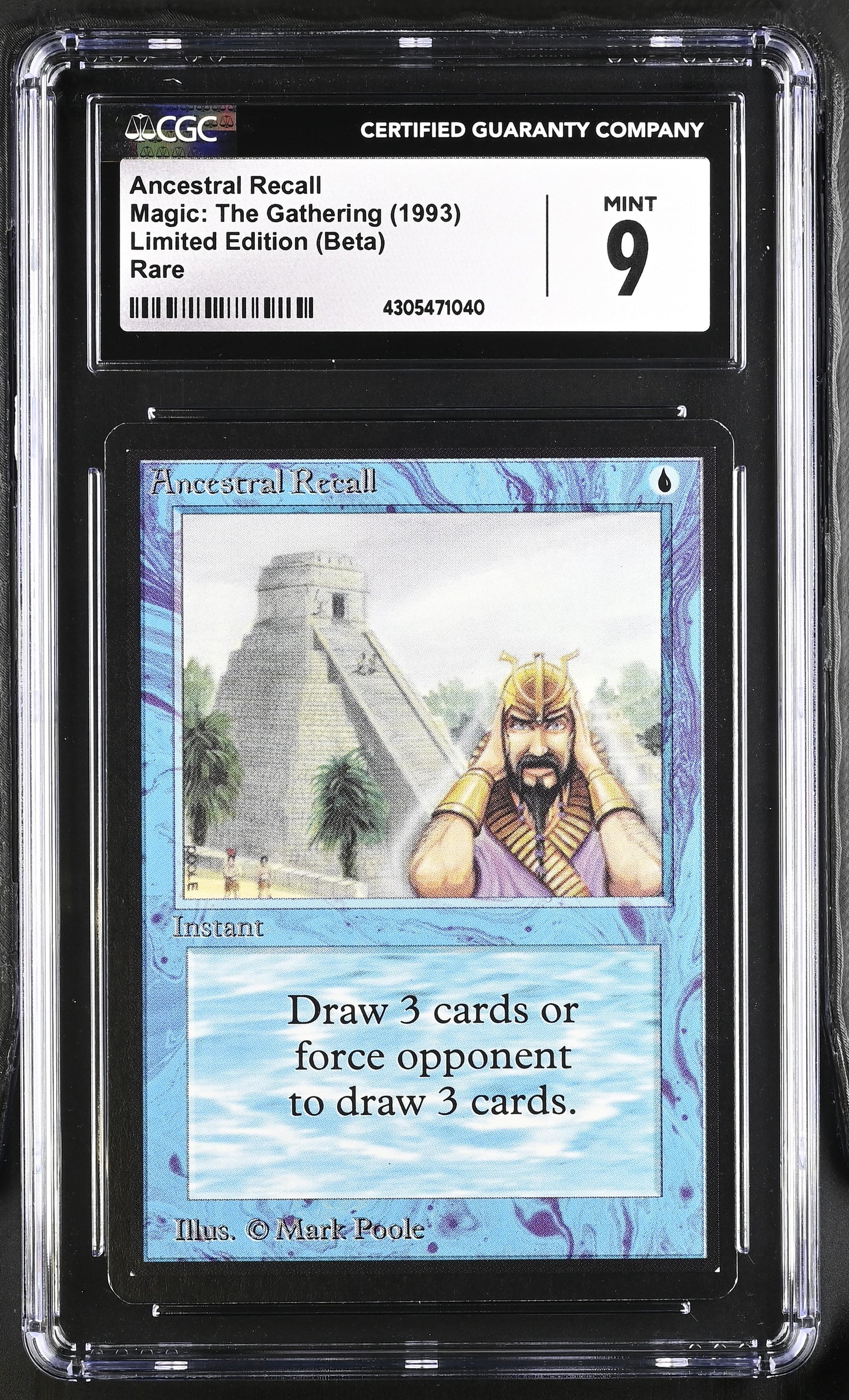 Ancestral Recall | Limited Edition (Beta) | Rare | Non-Foil | CGC | Mint 9