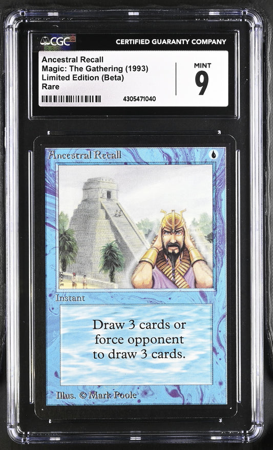Ancestral Recall | Limited Edition (Beta) | Rare | Non-Foil | CGC | Mint 9