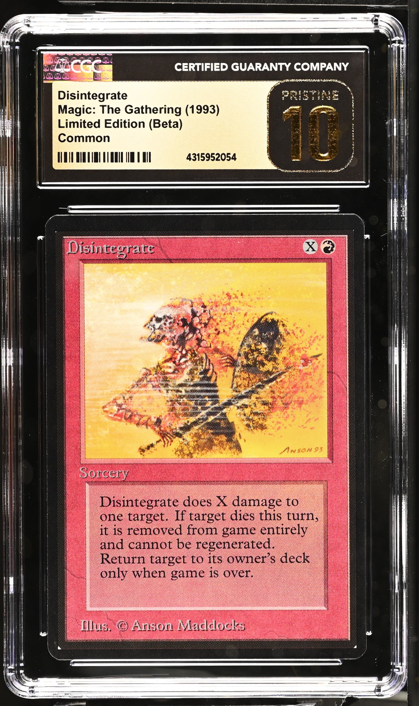 Disintegrate | Limited Edition (Beta) | Common | Non-Foil | CGC | Pristine 10