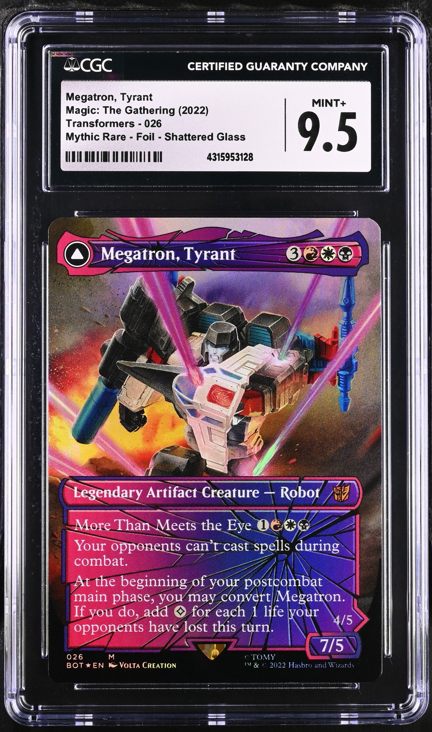 Megatron, Tyrant | Universes Beyond: Transformers | Mythic Rare | Foil | Shattered Glass | CGC | Mint+ 9.5