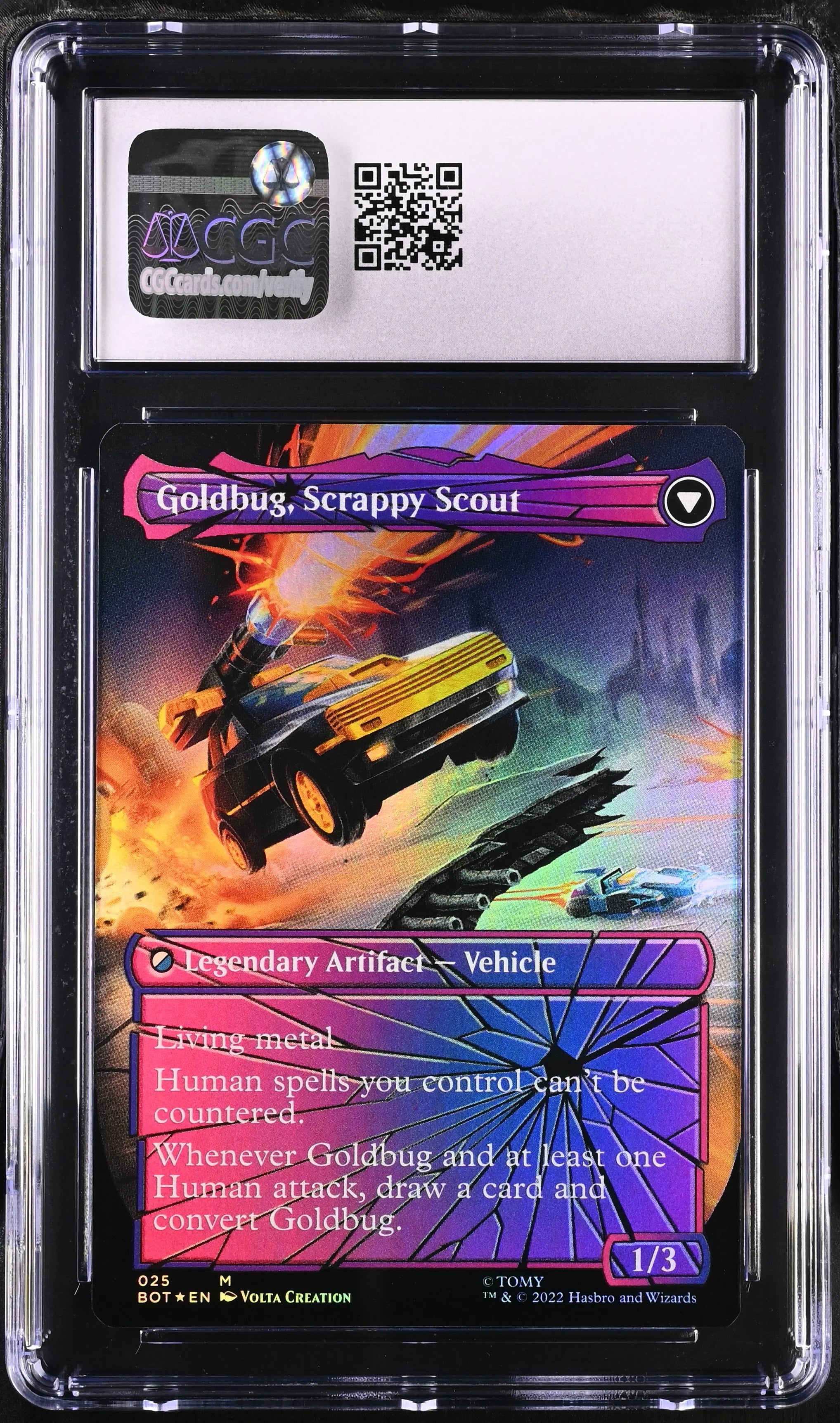 Goldbug, Humanity's Ally | Universes Beyond: Transformers | Mythic Rare | Foil | Shattered Glass | CGC | Gem Mint 10