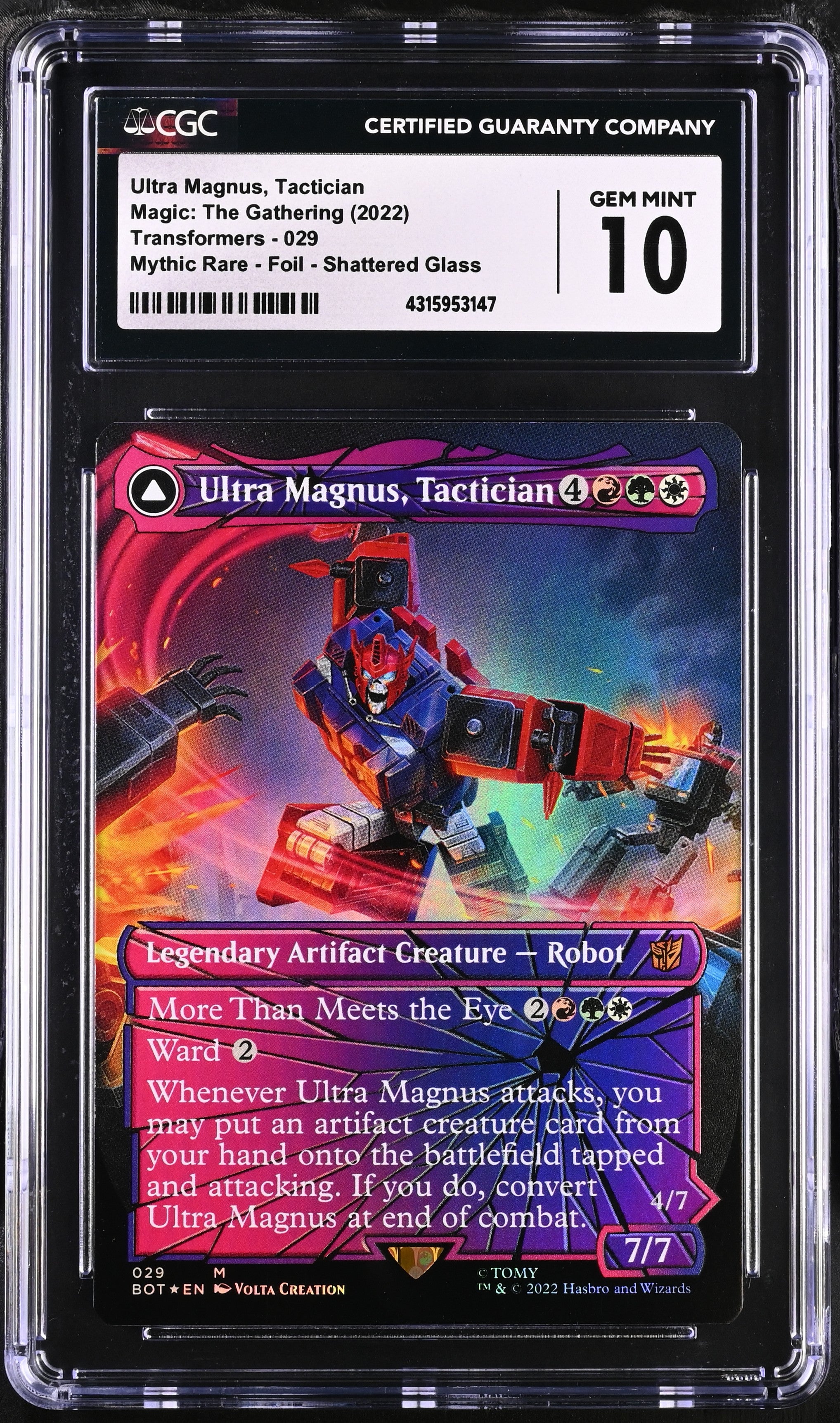 Ultra Magnus, Tactician | Universes Beyond: Transformers | Mythic Rare | Foil | Shattered Glass | CGC | Gem Mint 10