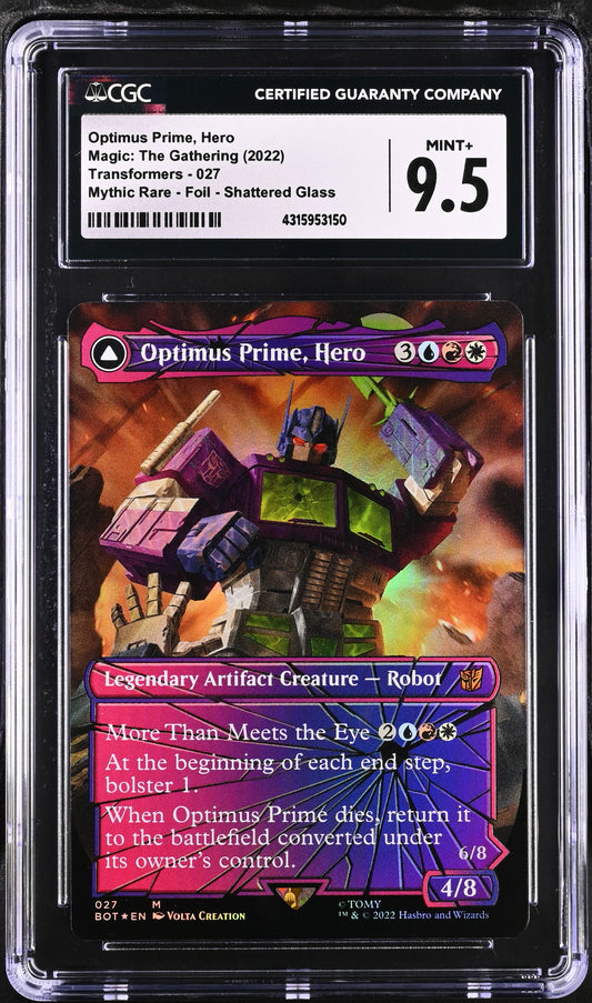 Optimus Prime, Hero | Universes Beyond: Transformers | Mythic Rare | Foil | Shattered Glass | CGC | Mint+ 9.5