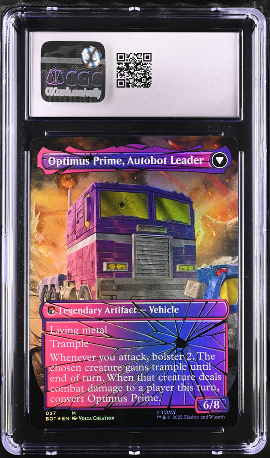 Optimus Prime, Hero | Universes Beyond: Transformers | Mythic Rare | Foil | Shattered Glass | CGC | Mint+ 9.5