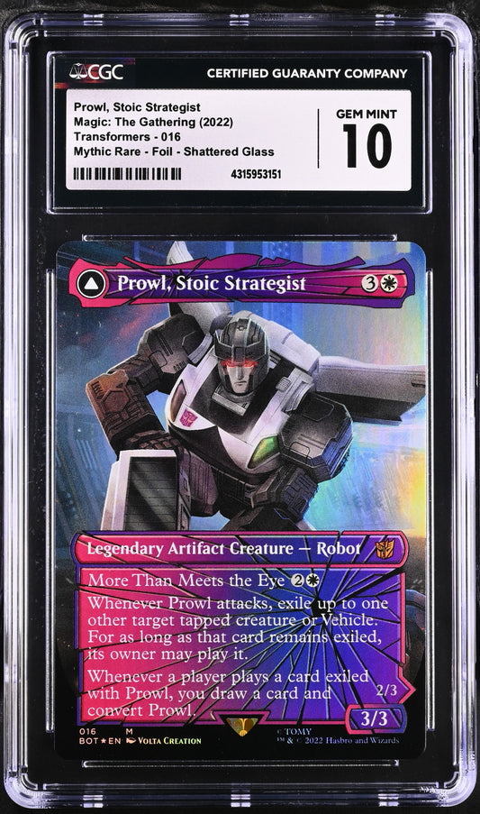 Prowl, Stoic Strategist | Universes Beyond: Transformers | Mythic Rare | Foil | Shattered Glass | CGC | Gem Mint 10