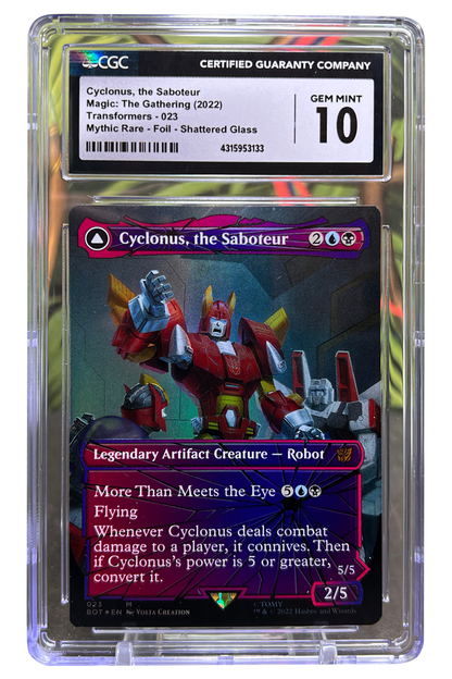 Cyclonus, the Saboteur | Universes Beyond: Transformers | Mythic Rare | Foil | Shattered Glass | CGC | Gem Mint 10