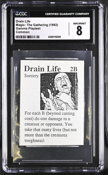 Drain Life | Gamma Playtest | CGC | NM/Mint 8