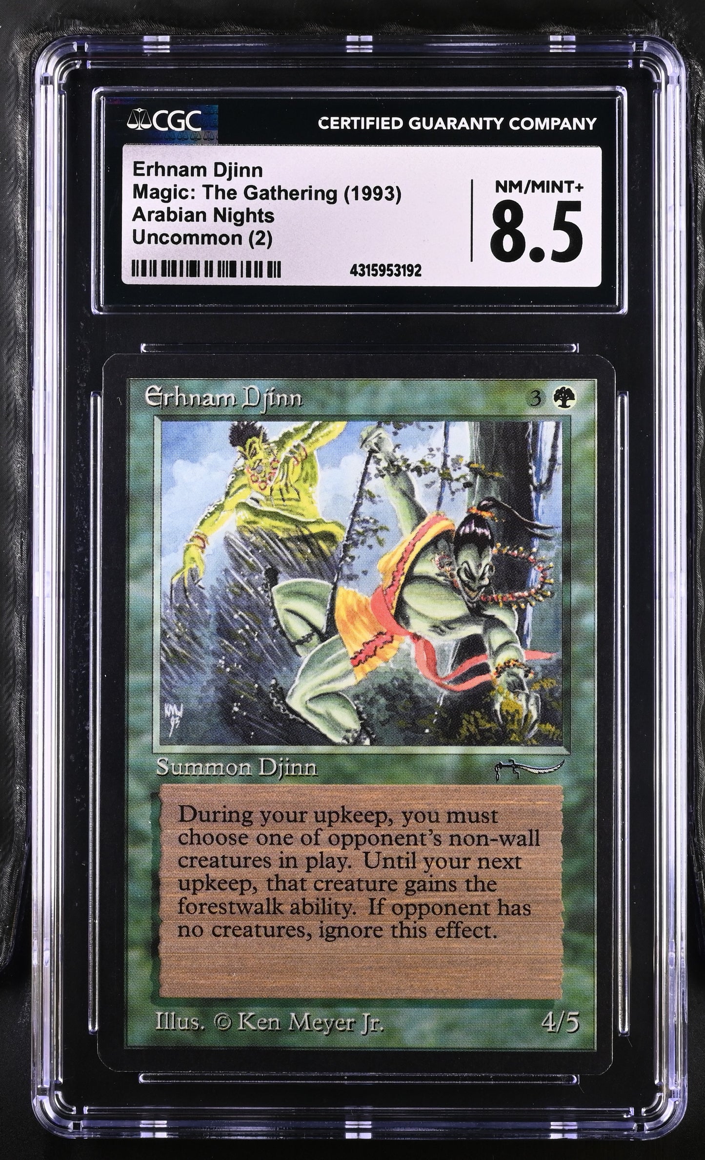 Erhnam Djinn | Arabian Nights | Rare | Non-Foil | CGC | NM/Mint+ 8.5