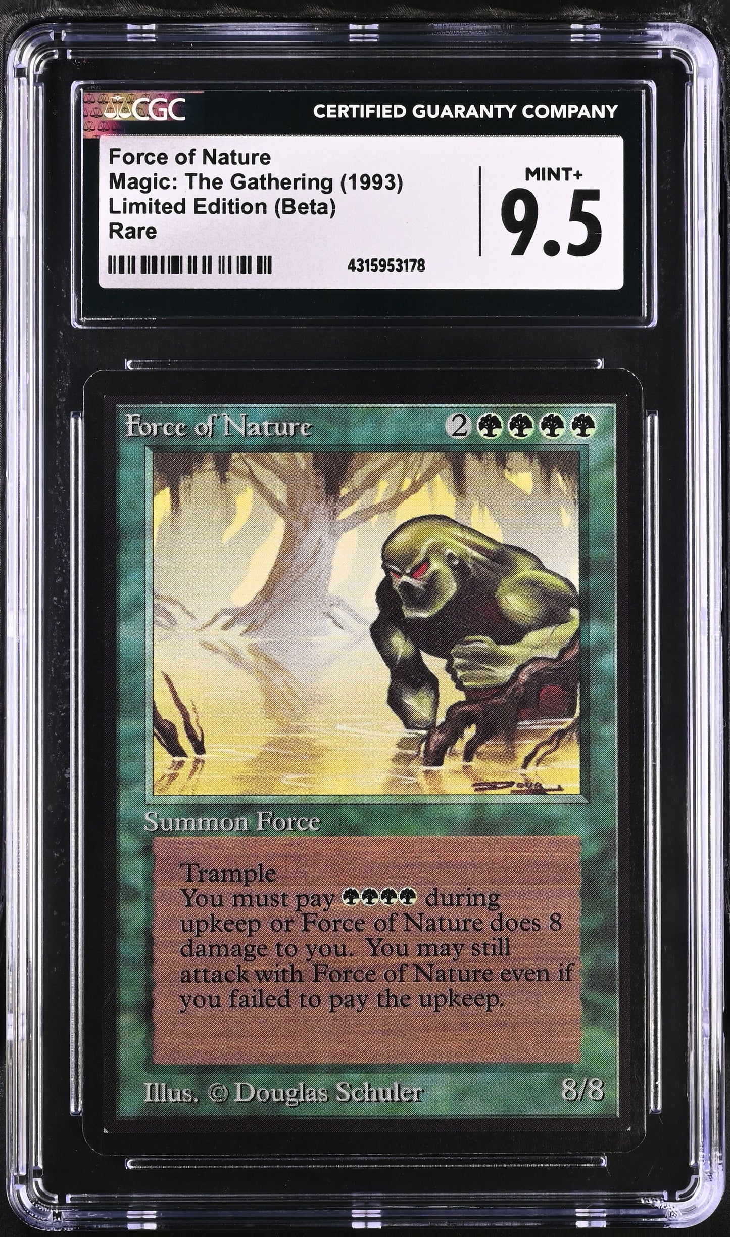 Force of Nature | Limited Edition (Beta) | Rare | Non-Foil | CGC | Mint+ 9.5