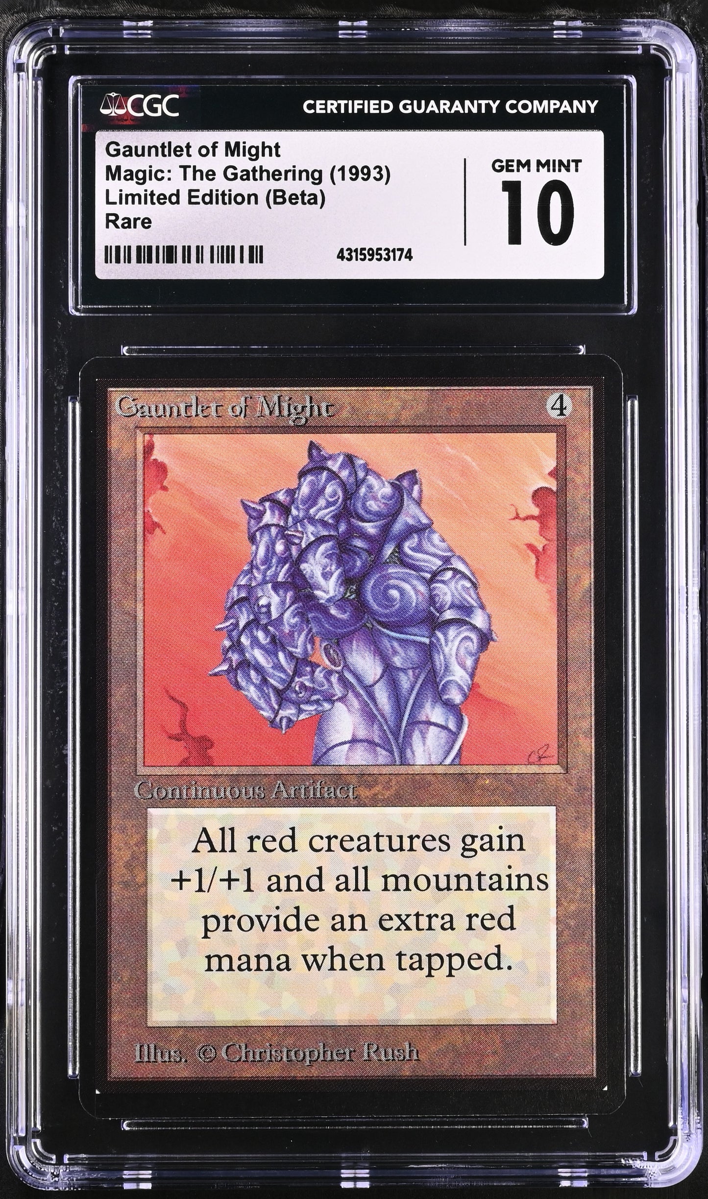 Gauntlet of Might | Limited Edition (Beta) | Rare | Non-Foil | CGC | Gem Mint 10