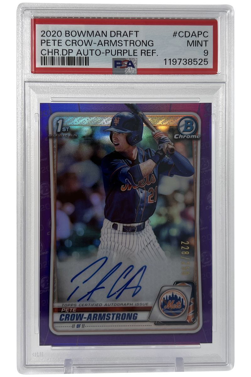 Pete Crow-Armstrong | 2020 Bowman Chrome Auto Purple Refractor | PSA 9 | 228/250
