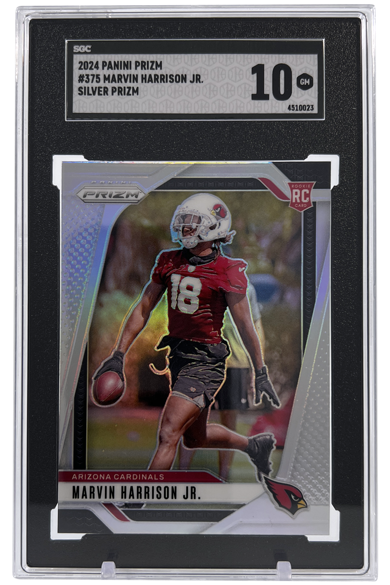 Marvin Harrison Jr. 2024 Panini Prizm | SGC 10 | Silver Rookie | #375 | POP 32