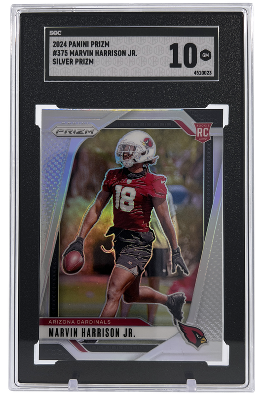 Marvin Harrison Jr. 2024 Panini Prizm | SGC 10 | Silver Rookie | #375 | POP 32