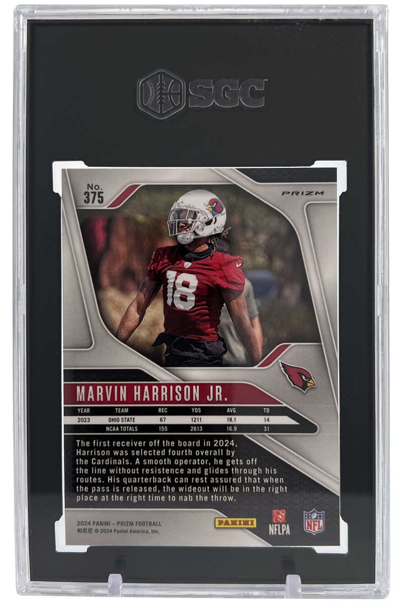 Marvin Harrison Jr. 2024 Panini Prizm | SGC 10 | Silver Rookie | #375 | POP 32