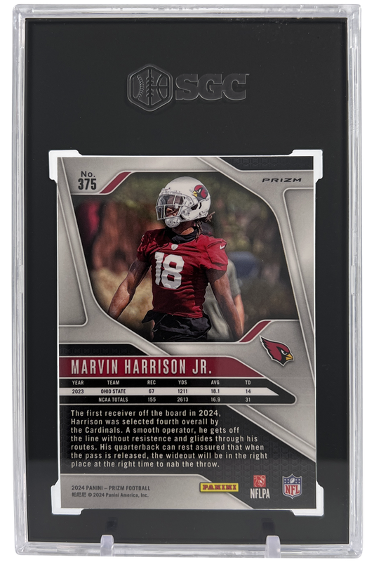 Marvin Harrison Jr. 2024 Panini Prizm | SGC 10 | Silver Rookie | #375 | POP 32