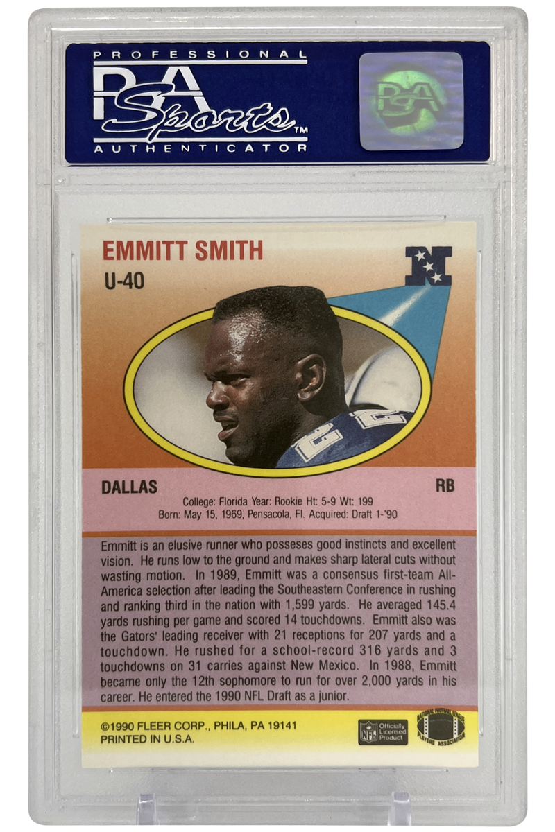 Emmitt Smith 1990 Fleer Update | PSA 9  | Rookie RC | #U-40