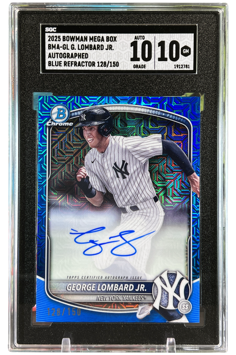 George Lombard Jr. 2025 Bowman Chrome | Blue Ref | Auto | SGC 10/10 | 128/150 | POP 1