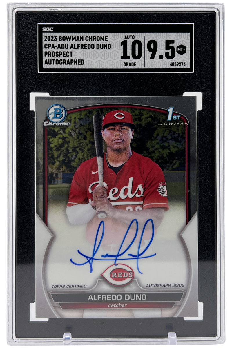 Alfredo Duno 2023 Bowman Chrome Draft Auto | SGC 10/9.5 | 1st Chrome Pros. RC | POP 9