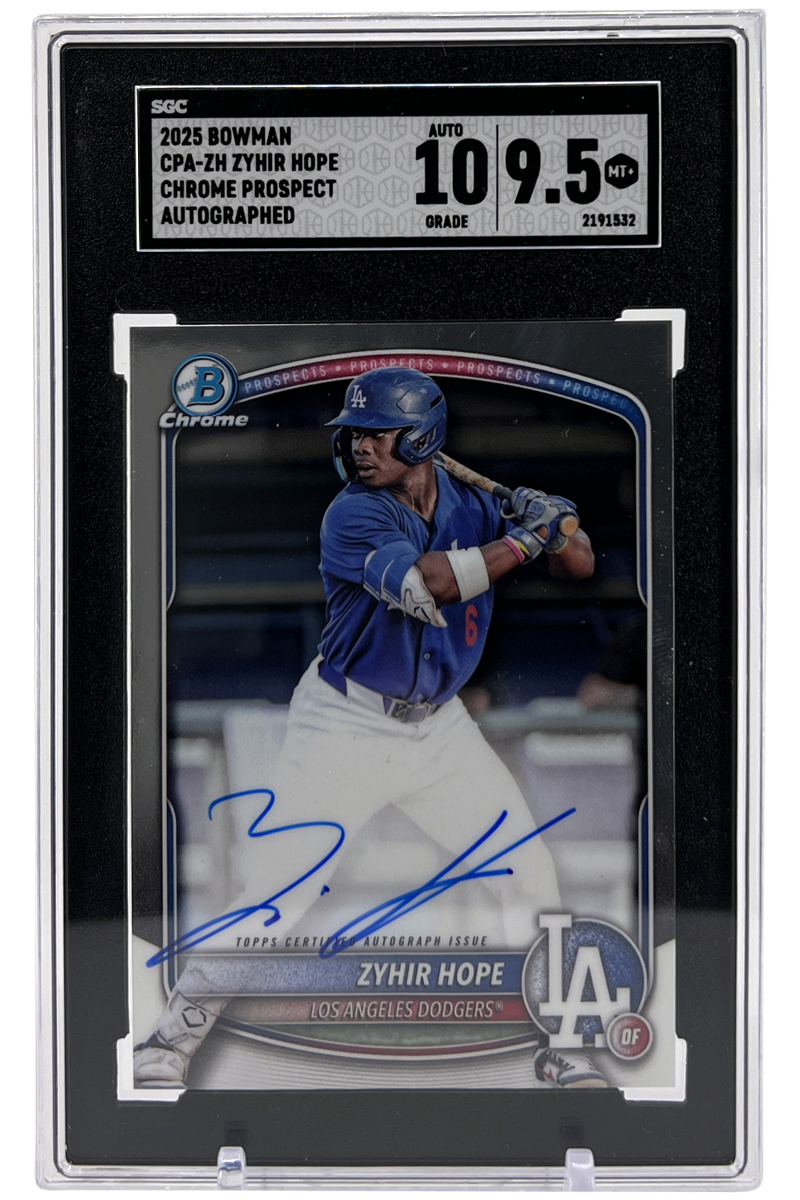 Zyhir Hope 2025 Bowman Chrome Auto | SGC 10/9.5 | 1st Chrome Pros. Rookie | POP 6