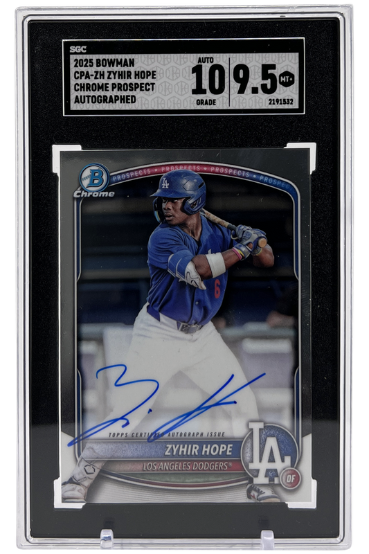 Zyhir Hope 2025 Bowman Chrome Auto | SGC 10/9.5 | 1st Chrome Pros. Rookie | POP 6
