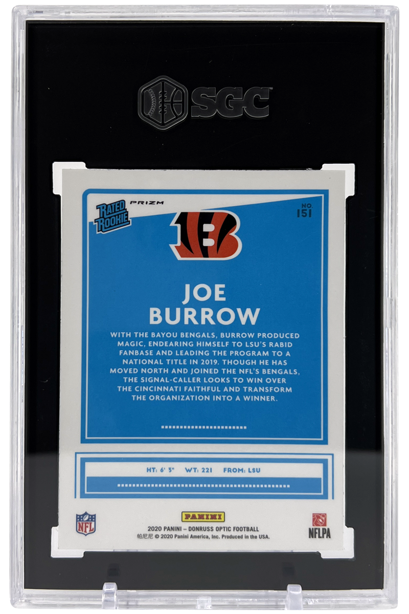 Joe Burrow 2020 Donruss Optic Pink Prizm | SGC 9.5 | Rookie #151 | POP 78