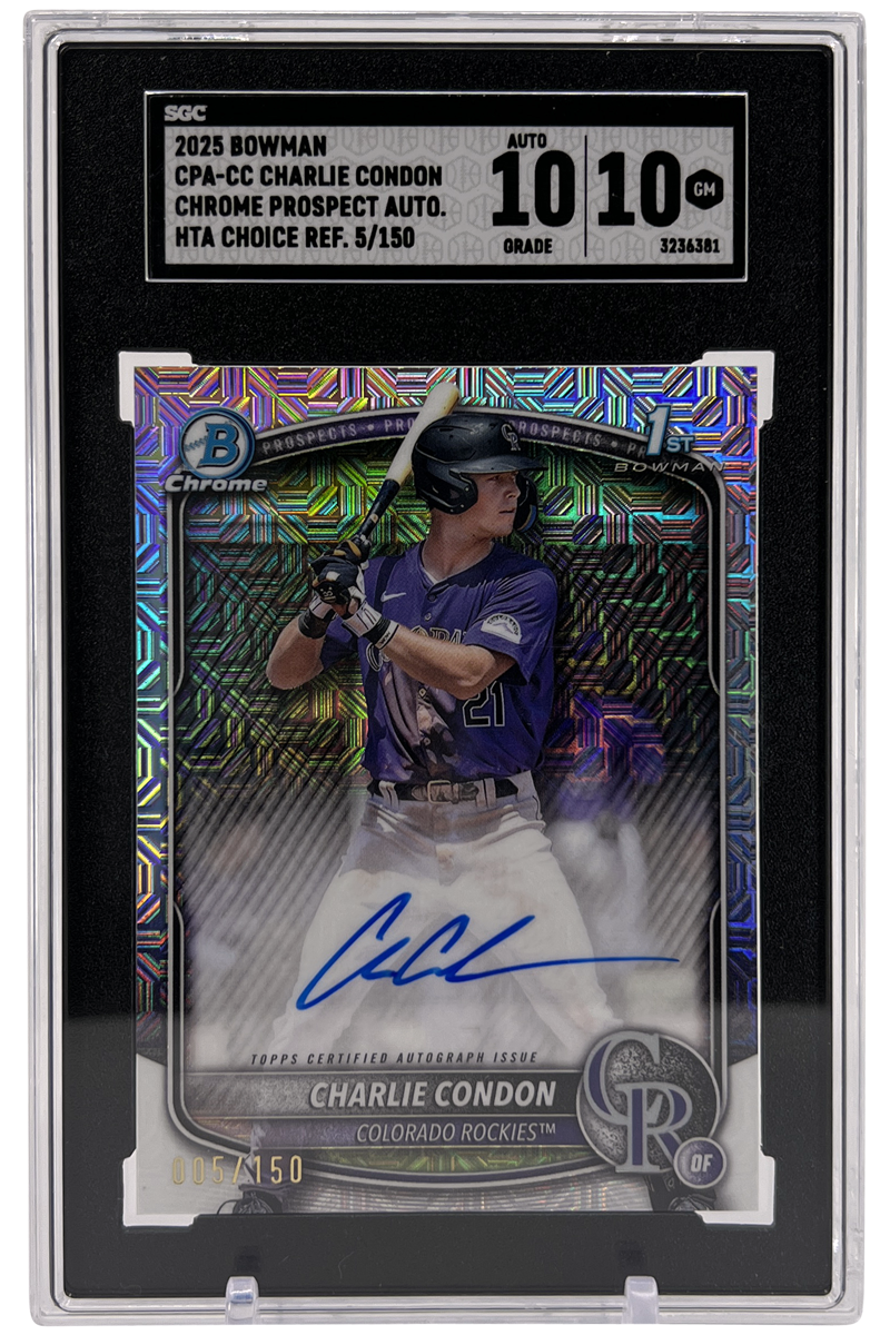 Charlie Condon 2025 Bowman Chrome Auto | SGC 10/10 | HTA Choice | 005/150 | POP 1
