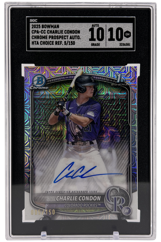 Charlie Condon 2025 Bowman Chrome Auto | SGC 10/10 | HTA Choice | 005/150 | POP 1