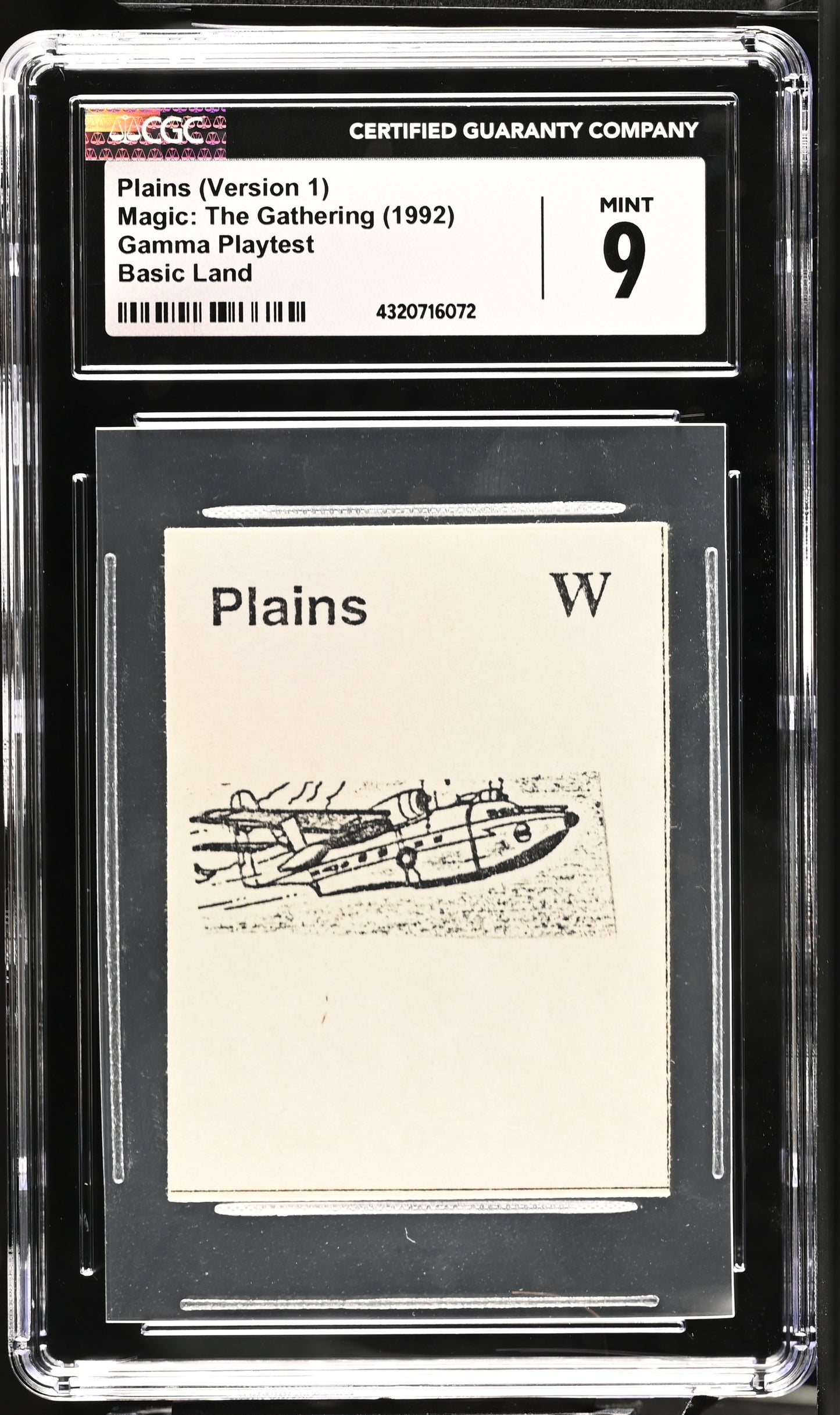 Plains (Version 1) | Gamma Playtest | CGC | Mint 9