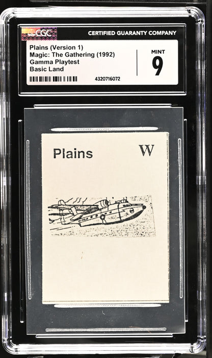 Plains (Version 1) | Gamma Playtest | CGC | Mint 9