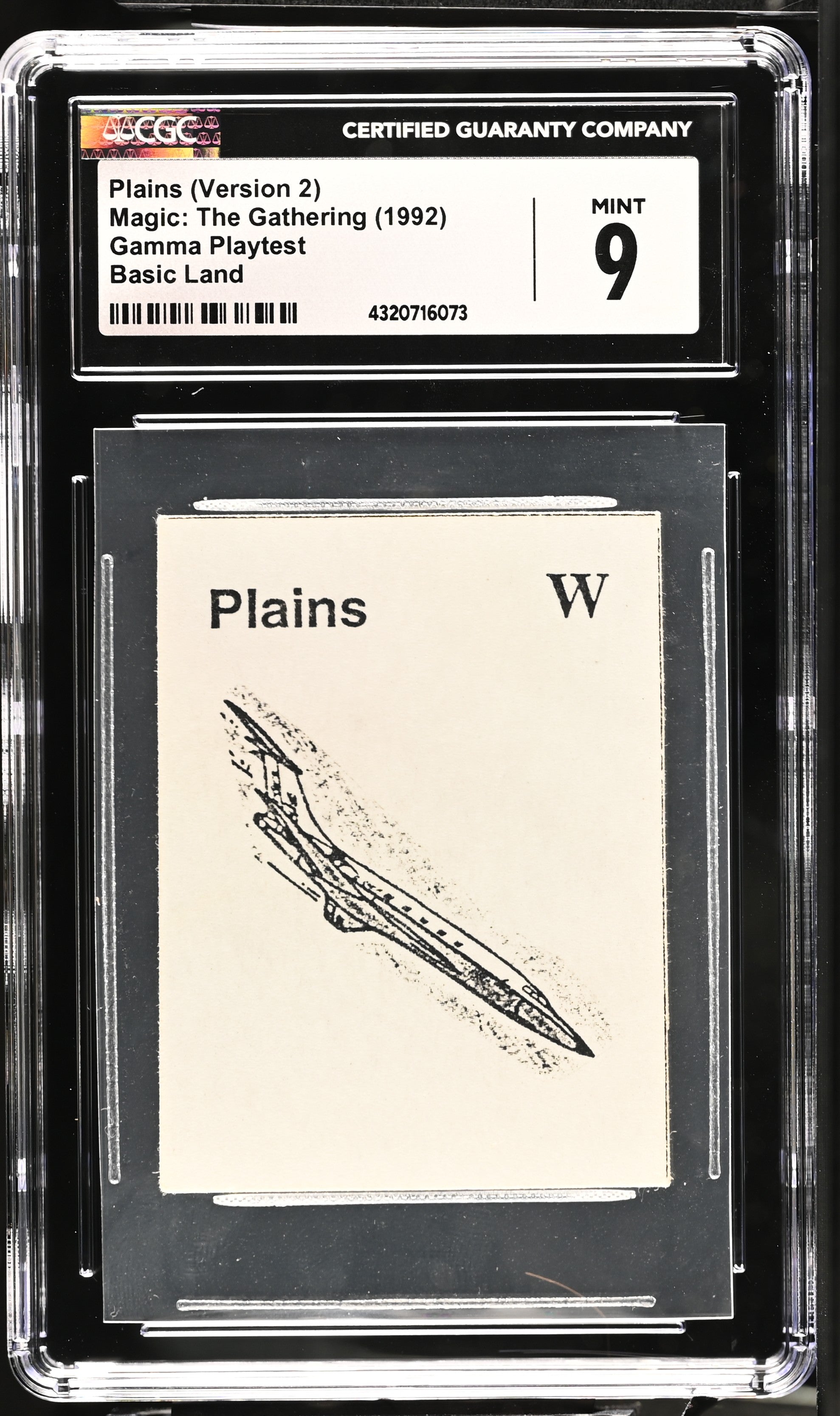Plains (Version 2) | Gamma Playtest | CGC | Mint 9