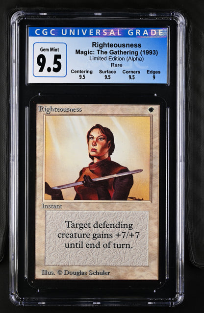 Righteousness | Limited Edition (Alpha) | Rare | Non-Foil | CGC | Gem Mint 9.5