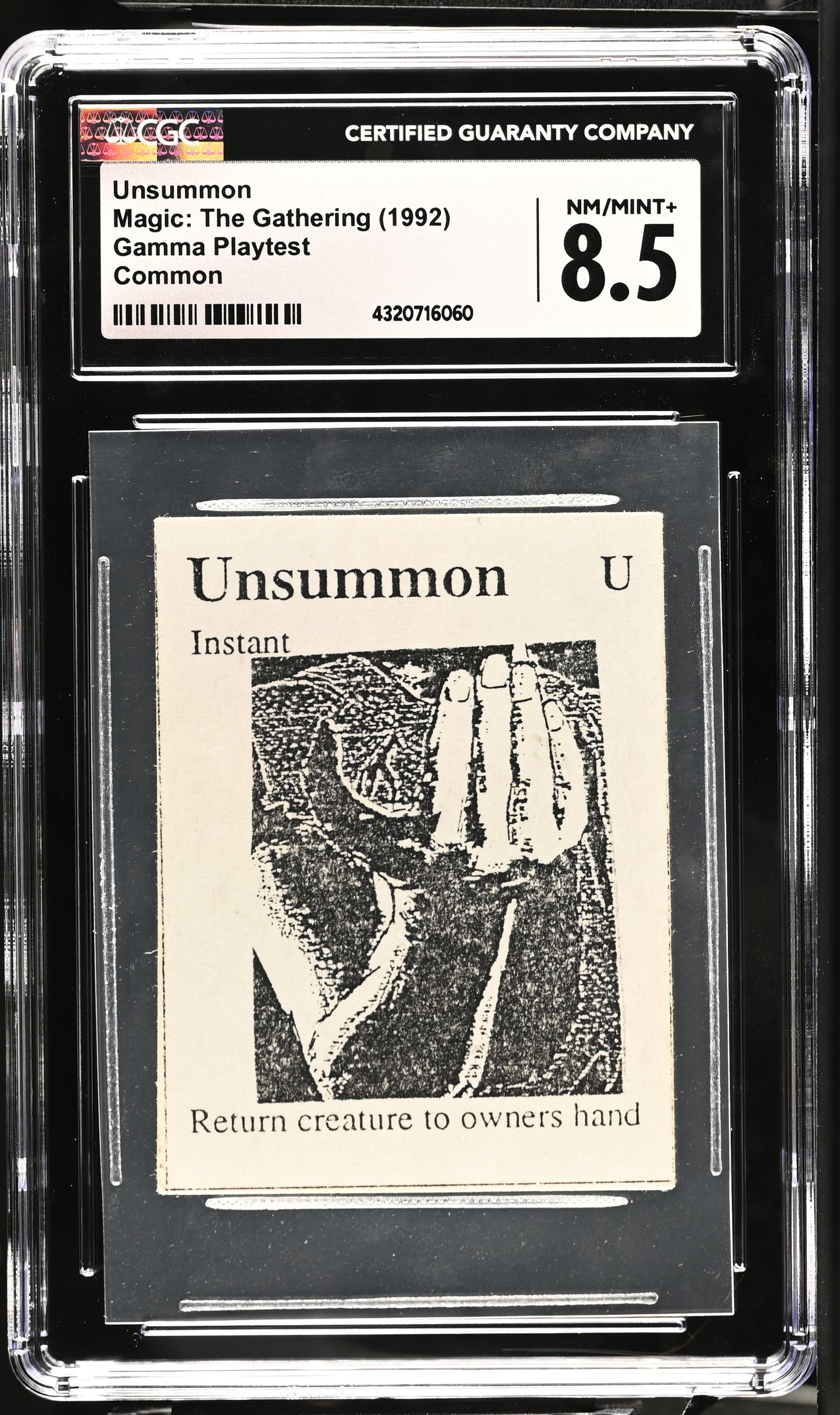 Unsummon | Gamma Playtest | CGC | NM/Mint+ 8.5