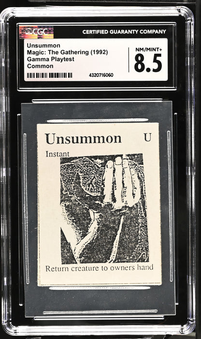 Unsummon | Gamma Playtest | CGC | NM/Mint+ 8.5