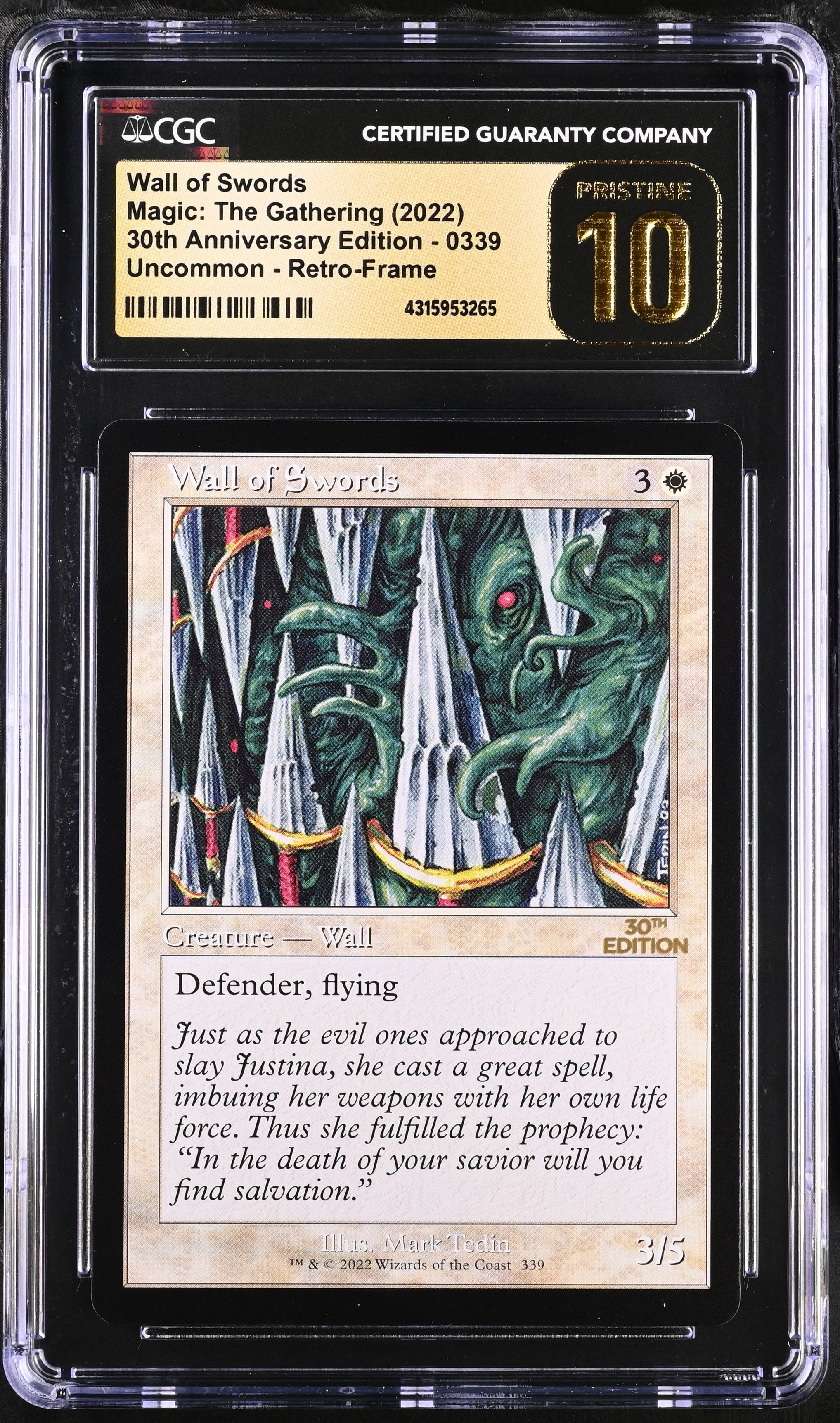 Wall of Swords | 30th Anniversary Edition | Uncommon | CGC | Pristine 10
