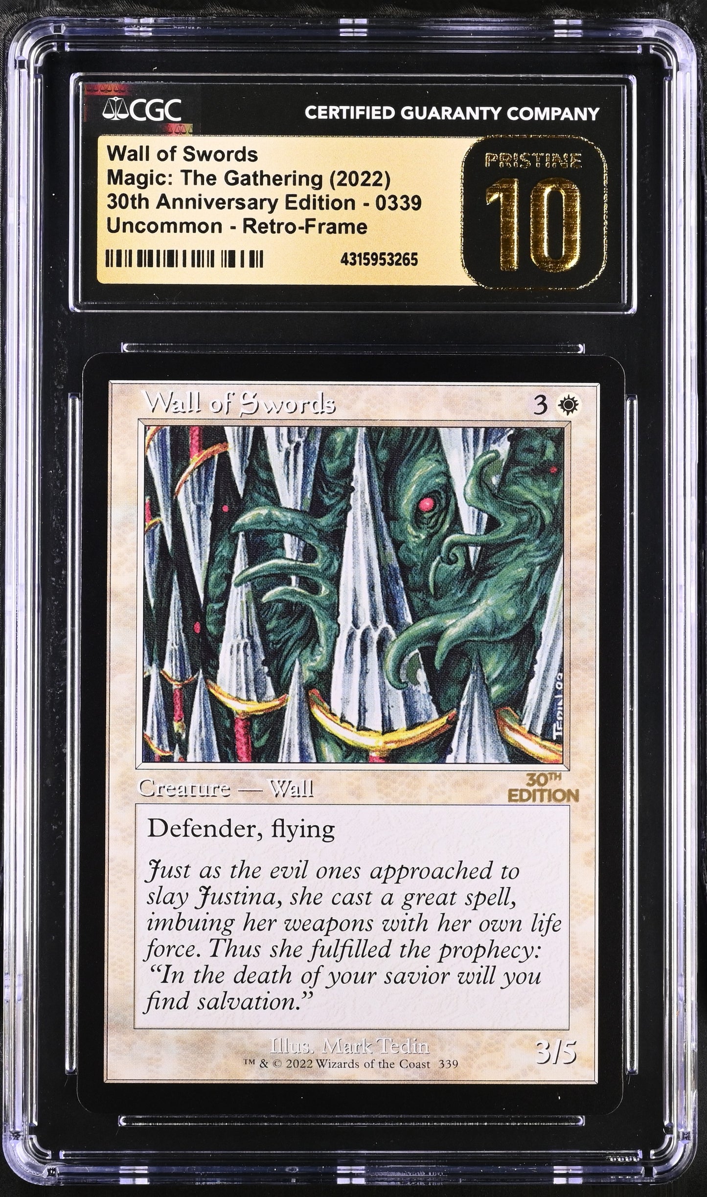 Wall of Swords | 30th Anniversary Edition | Uncommon | CGC | Pristine 10