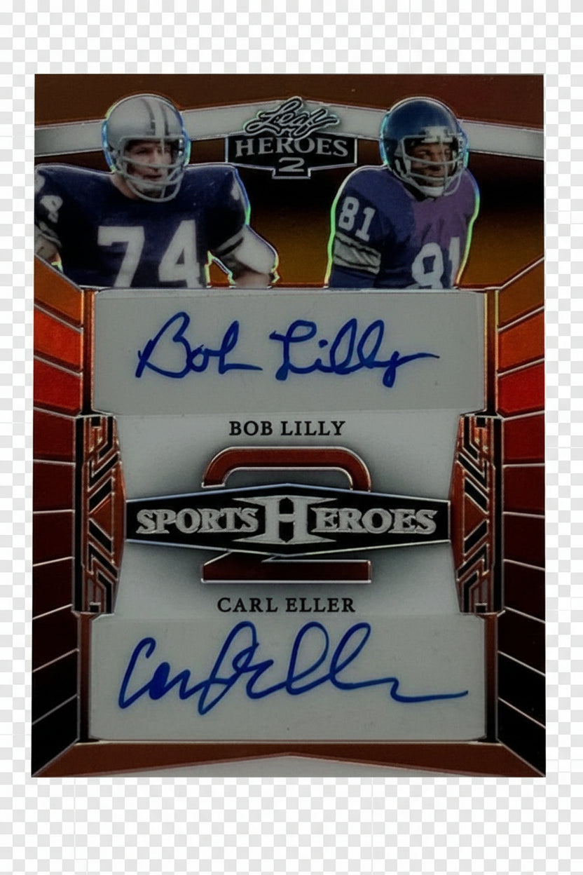 Bob Lilly/Carl Eller 2024 Leaf Sports Heroes | Dual Auto Orange | 1/4 SP | HOF
