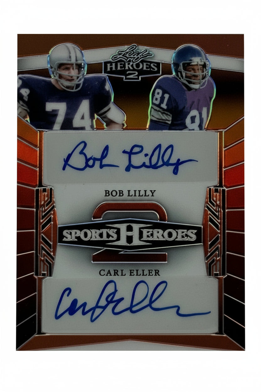 Bob Lilly/Carl Eller 2024 Leaf Sports Heroes | Dual Auto Orange | 1/4 SP | HOF