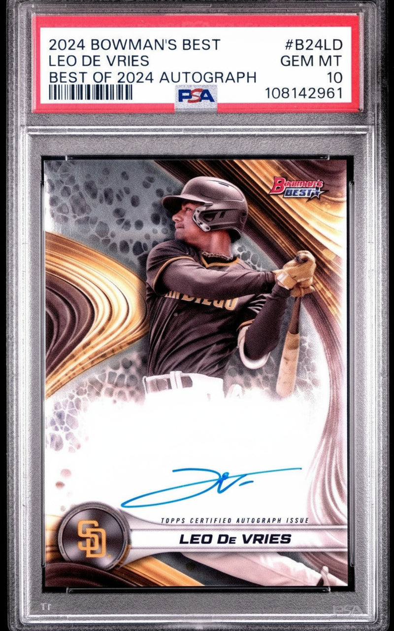 Leo De Vries 2024 Bowman's Best | PSA 10 | Auto Best of 2024 | POP 49