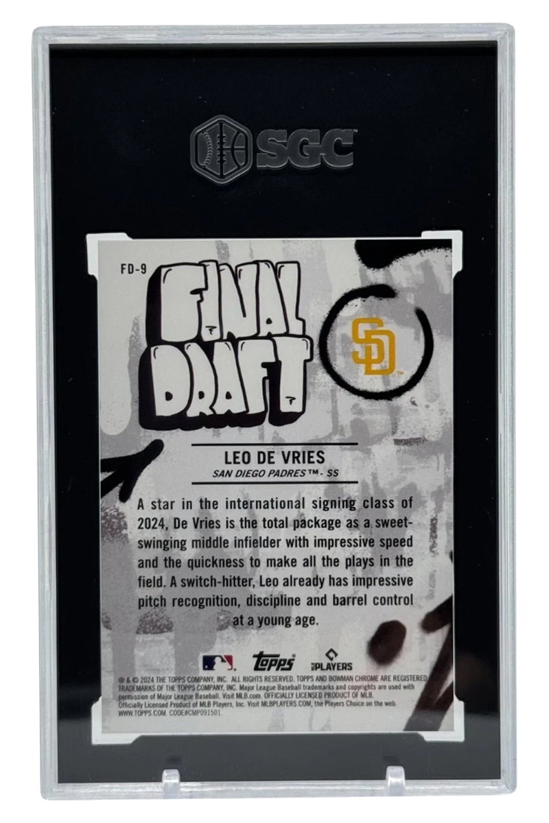 Leo De Vries 2024 Bowman Chrome Draft | SGC 10 | Final Draft | SSP | POP 1