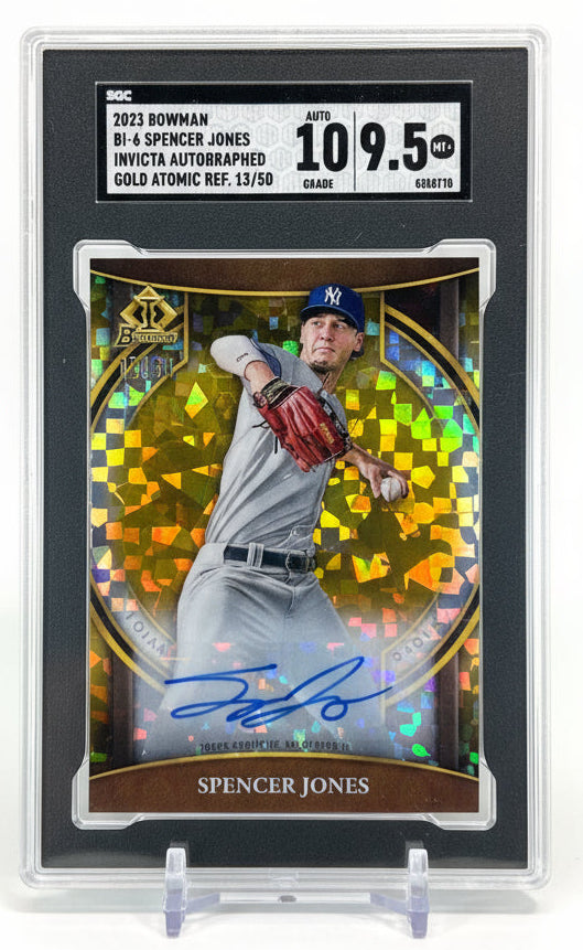Spencer Jones 2023 Bowman Invicta | Gold Atomic Ref | Auto SGC 9.5/10 | 13/50 | POP 1