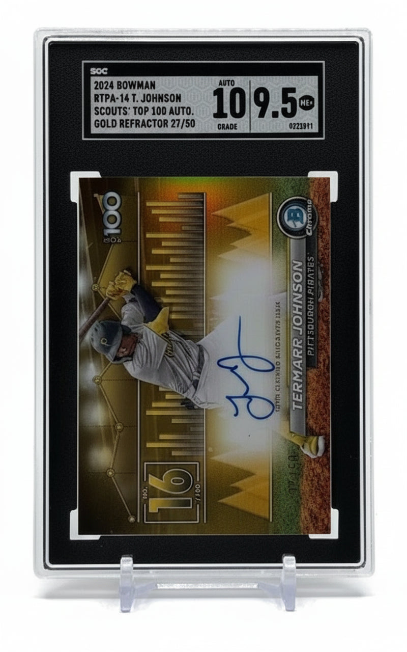 Termarr Johnson 2024 Bowman Chrome | Gold Ref | Auto SGC 9.5/10 | 27/50 | POP 3