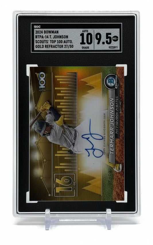 Termarr Johnson 2024 Bowman Chrome | Gold Ref | Auto SGC 9.5/10 | 27/50 | POP 3