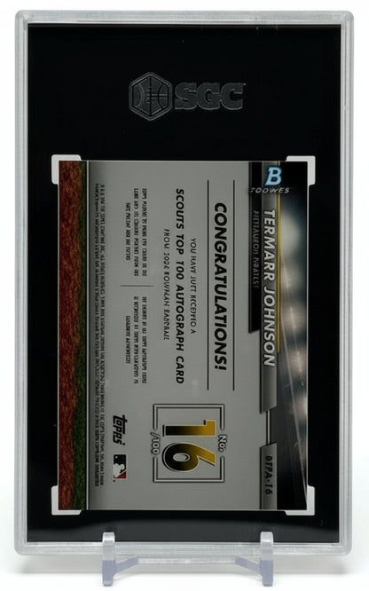 Termarr Johnson 2024 Bowman Chrome | Gold Ref | Auto SGC 9.5/10 | 27/50 | POP 3